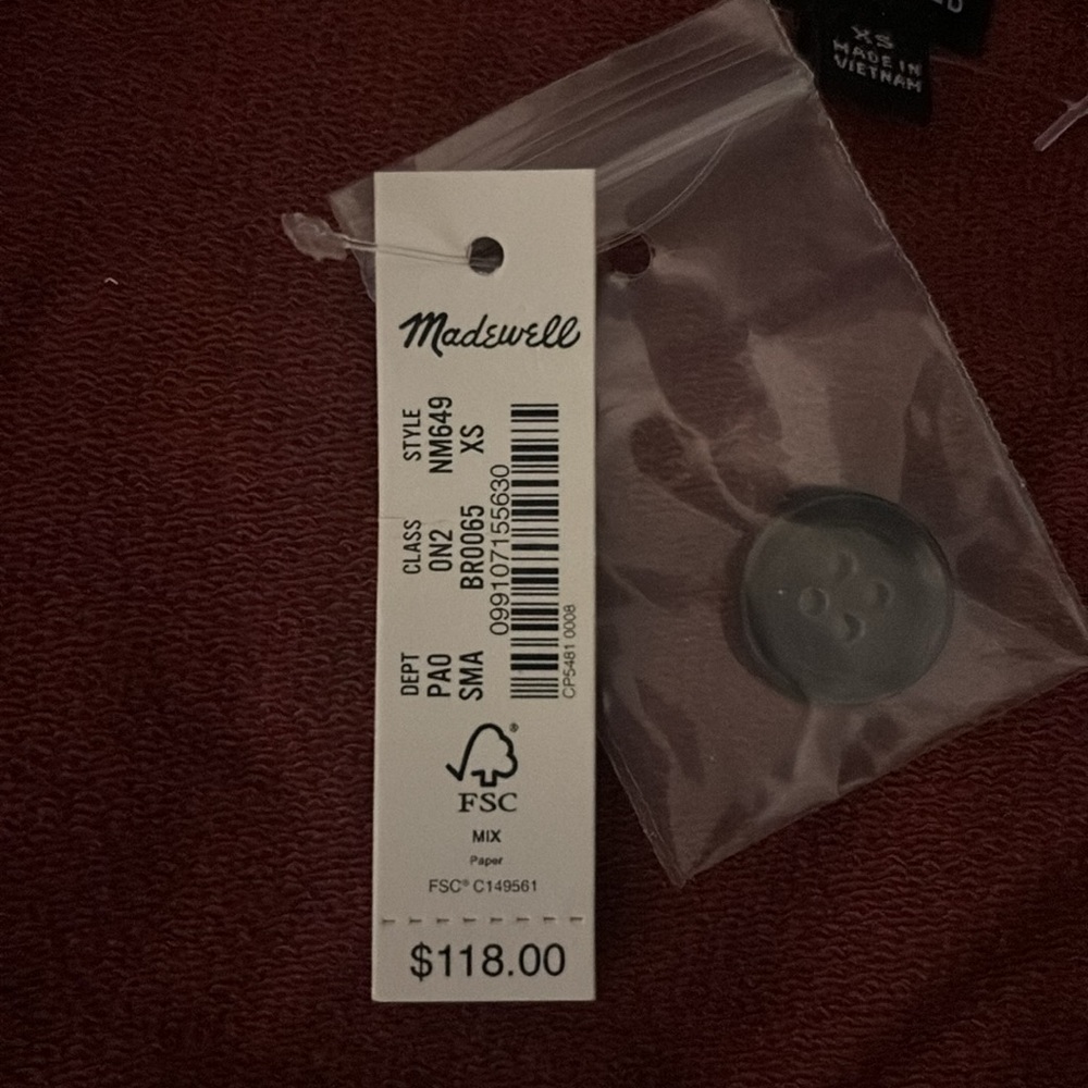 NWT Madewell Corduroy oversized shirt. - Picture 5 of 5